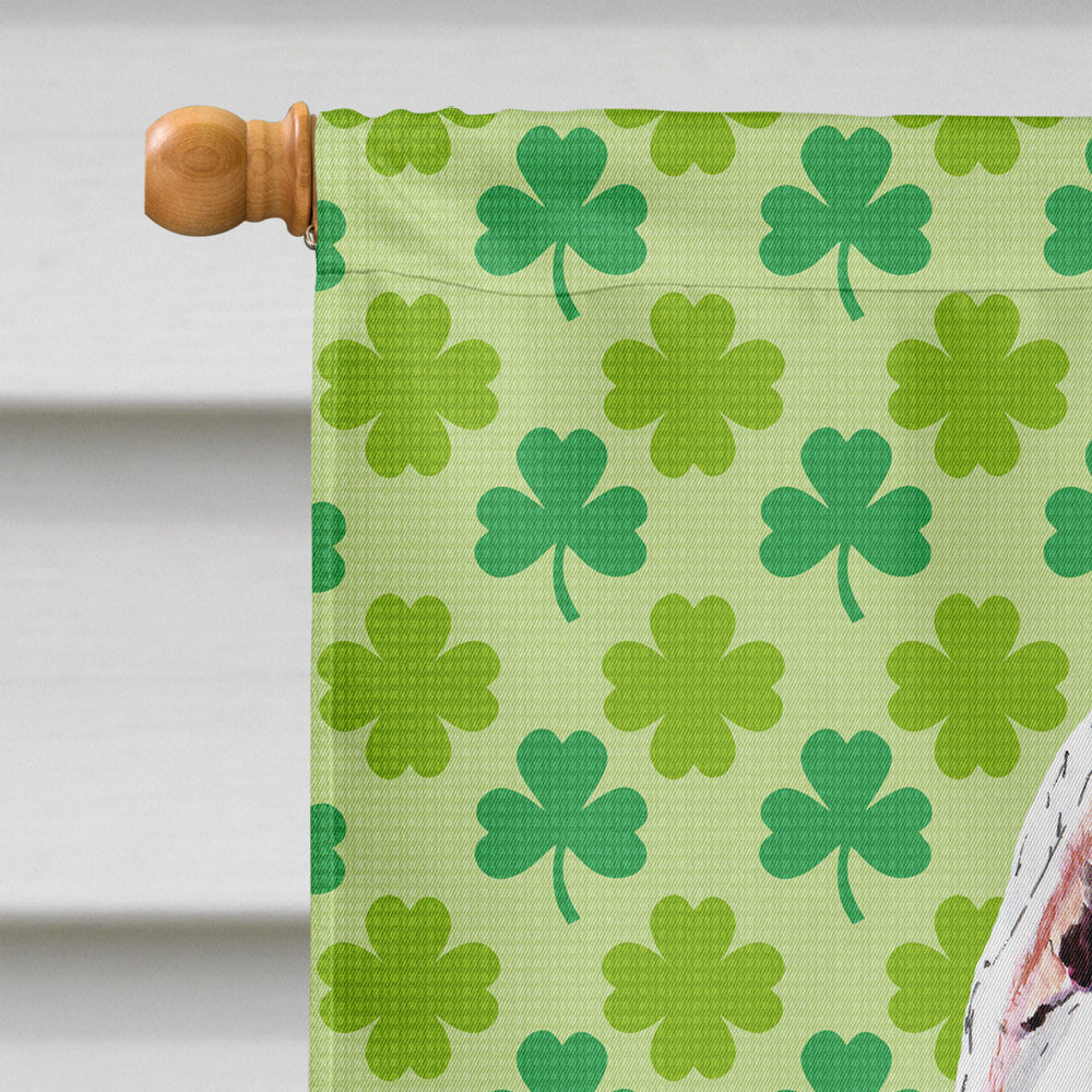 Pit Bull St. Patrick's Day Shamrock Portrait House Flag 28x40 Porch Sleeve Pole Decorative Outside Yard Banner Artwork Wall Hanging, Polyester