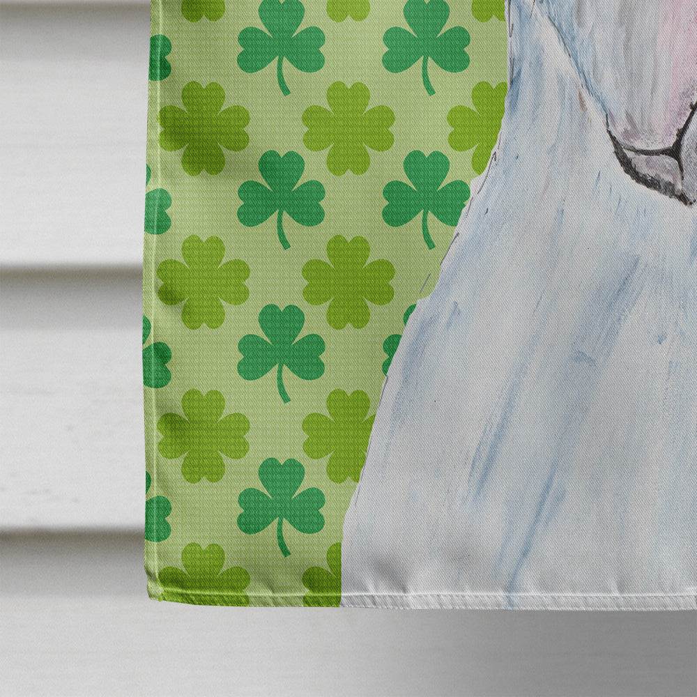 Pit Bull St. Patrick's Day Shamrock Portrait House Flag 28x40 Porch Sleeve Pole Decorative Outside Yard Banner Artwork Wall Hanging, Polyester