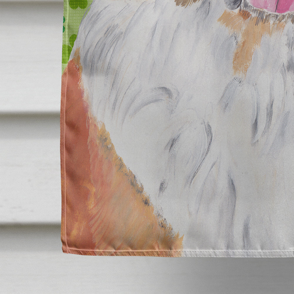 Saint Bernard St. Patrick's Day Shamrock Portrait House Flag 28x40 Porch Sleeve Pole Decorative Outside Yard Banner Artwork Wall Hanging, Polyester
