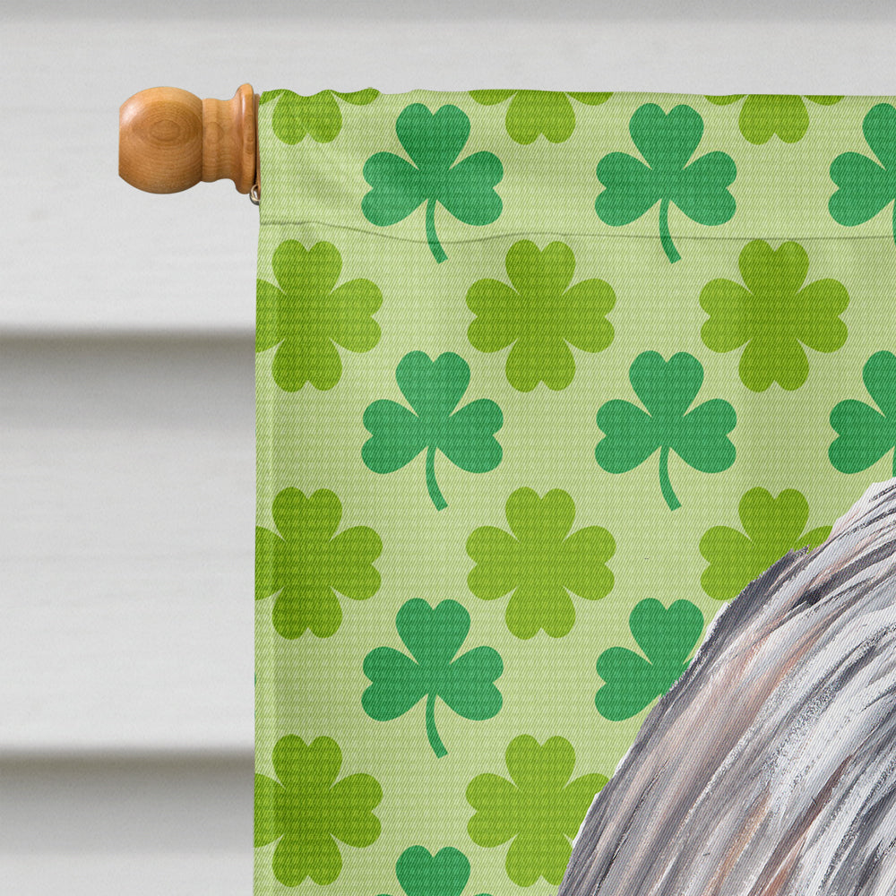 Shih Tzu St. Patrick's Day Shamrock Portrait House Flag 28x40 Porch Sleeve Pole Decorative Outside Yard Banner Artwork Wall Hanging, Polyester