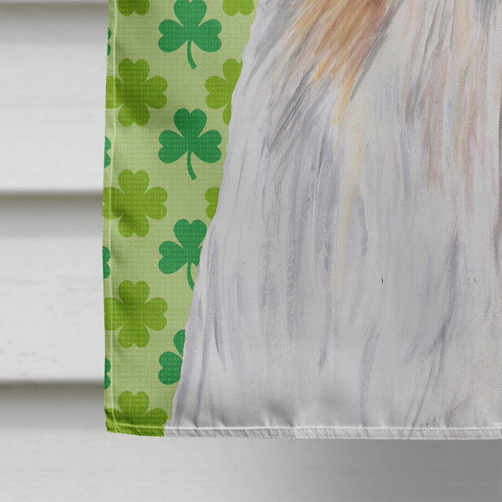 Shih Tzu St. Patrick's Day Shamrock Portrait House Flag 28x40 Porch Sleeve Pole Decorative Outside Yard Banner Artwork Wall Hanging, Polyester