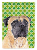 Mastiff St. Patrick's Day Shamrock Portrait House Flag 28x40 Porch Sleeve Pole Decorative Outside Yard Banner Artwork Wall Hanging, Polyester