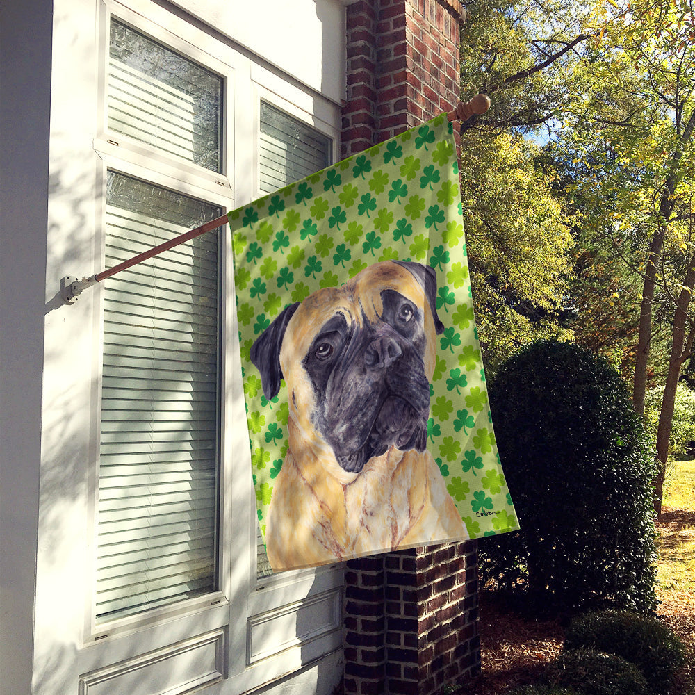 Mastiff St. Patrick's Day Shamrock Portrait House Flag 28x40 Porch Sleeve Pole Decorative Outside Yard Banner Artwork Wall Hanging, Polyester