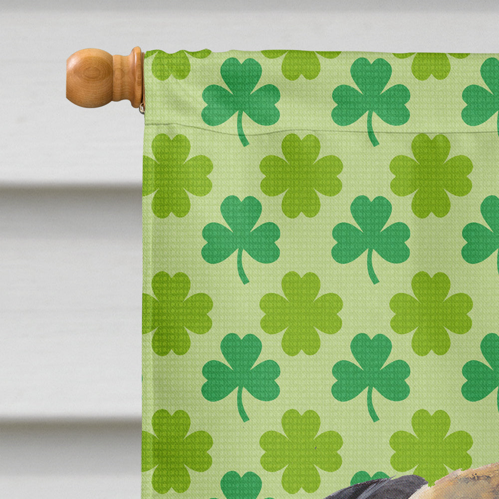 Mastiff St. Patrick's Day Shamrock Portrait House Flag 28x40 Porch Sleeve Pole Decorative Outside Yard Banner Artwork Wall Hanging, Polyester