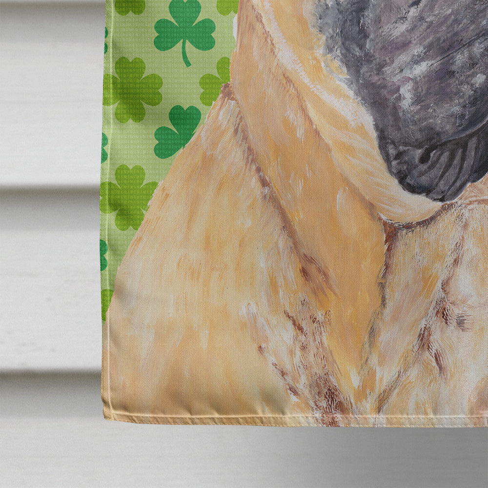 Mastiff St. Patrick's Day Shamrock Portrait House Flag 28x40 Porch Sleeve Pole Decorative Outside Yard Banner Artwork Wall Hanging, Polyester