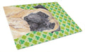 Mastiff St. Patrick's Day Shamrock Portrait Cutting Board Tempered Glass Kitchen Cutting Surface, Heat Resistant Chopping, Non-Slip Feet, Food Prep & Serving