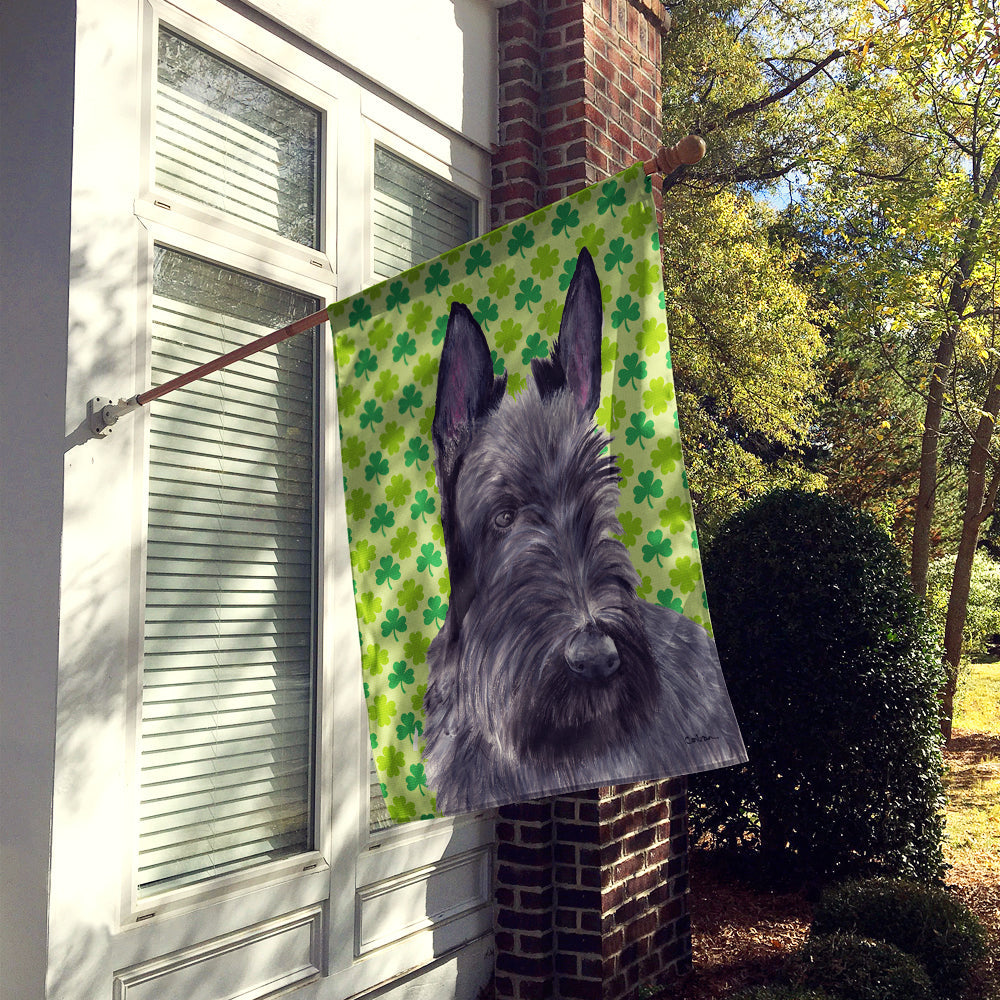 Scottish Terrier St. Patrick's Day Shamrock Portrait House Flag 28x40 Porch Sleeve Pole Decorative Outside Yard Banner Artwork Wall Hanging, Polyester