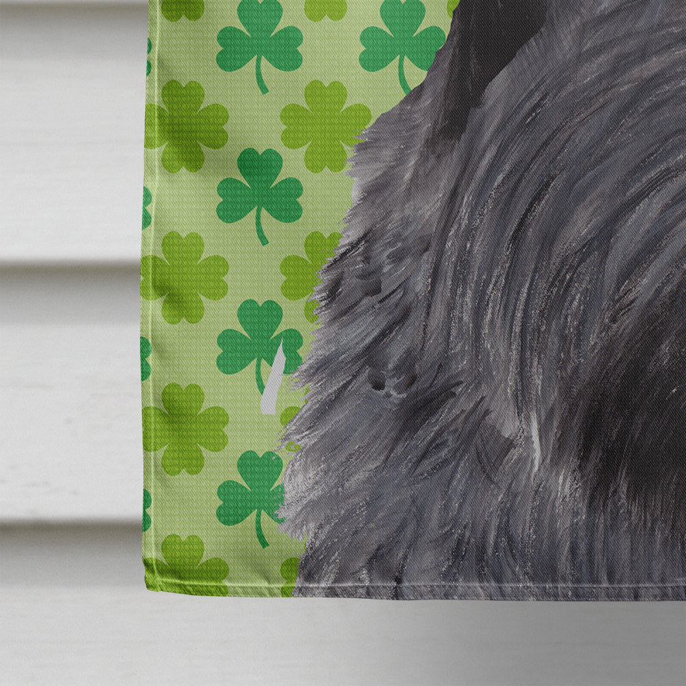 Scottish Terrier St. Patrick's Day Shamrock Portrait House Flag 28x40 Porch Sleeve Pole Decorative Outside Yard Banner Artwork Wall Hanging, Polyester