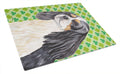 Cavalier Spaniel St. Patrick's Day Shamrock Portrait Cutting Board Tempered Glass Kitchen Cutting Surface, Heat Resistant Chopping, Non-Slip Feet, Food Prep & Serving