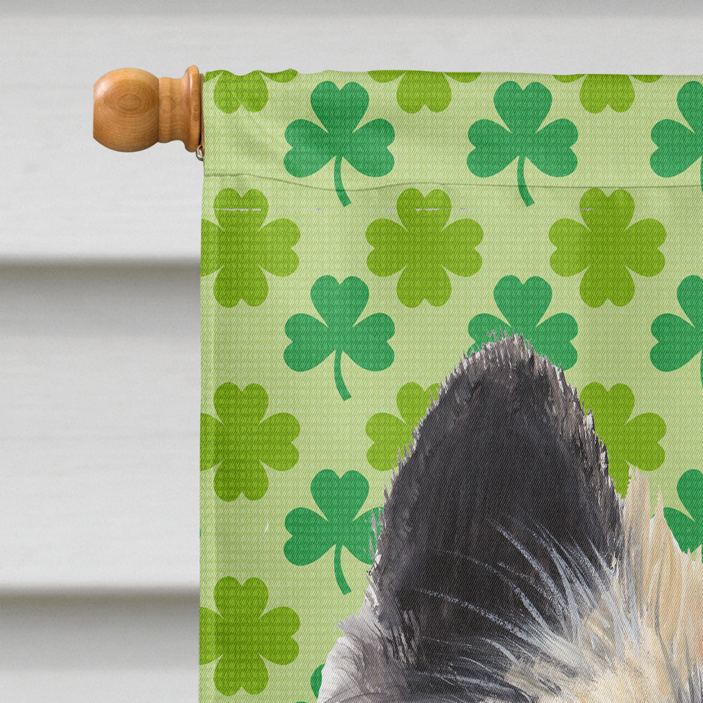 Belgian Tervuren St. Patrick's Day Shamrock Portrait House Flag 28x40 Porch Sleeve Pole Decorative Outside Yard Banner Artwork Wall Hanging, Polyester