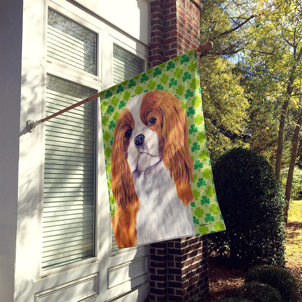 Cavalier Spaniel St. Patrick's Day Shamrock Portrait House Flag 28x40 Porch Sleeve Pole Decorative Outside Yard Banner Artwork Wall Hanging, Polyester