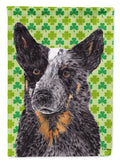 Australian Cattle Dog St. Patrick's Day Shamrock House Flag 28x40 Porch Sleeve Pole Decorative Outside Yard Banner Artwork Wall Hanging, Polyester