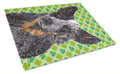 Australian Cattle Dog St. Patrick's Day Shamrock Cutting Board Tempered Glass Kitchen Cutting Surface, Heat Resistant Chopping, Non-Slip Feet, Food Prep & Serving