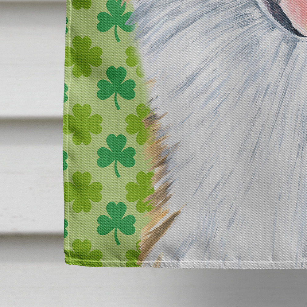 Australian Shepherd St. Patrick's Day Shamrock House Flag 28x40 Porch Sleeve Pole Decorative Outside Yard Banner Artwork Wall Hanging, Polyester
