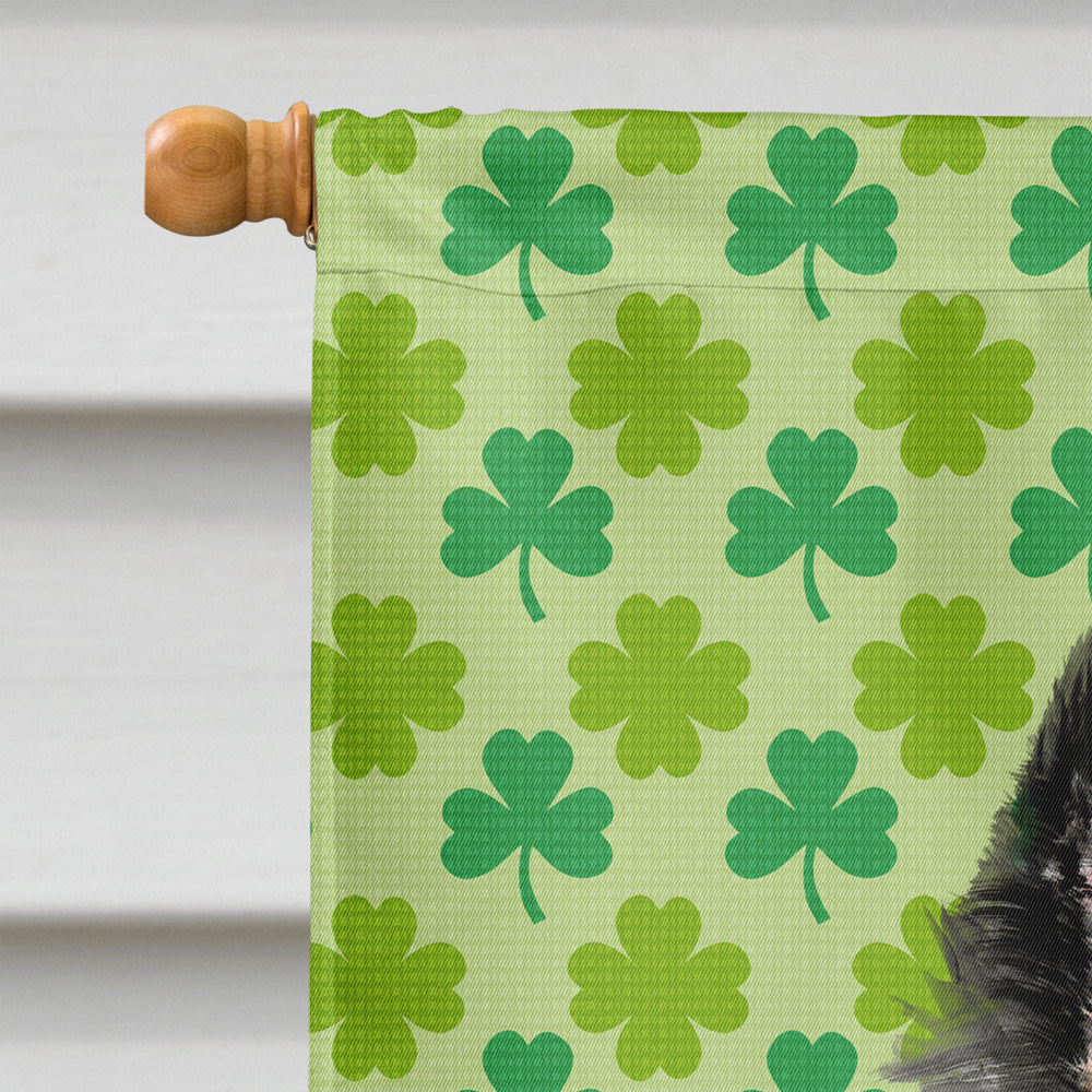 Belgian Sheepdog St. Patrick's Day Shamrock Portrait House Flag 28x40 Porch Sleeve Pole Decorative Outside Yard Banner Artwork Wall Hanging, Polyester