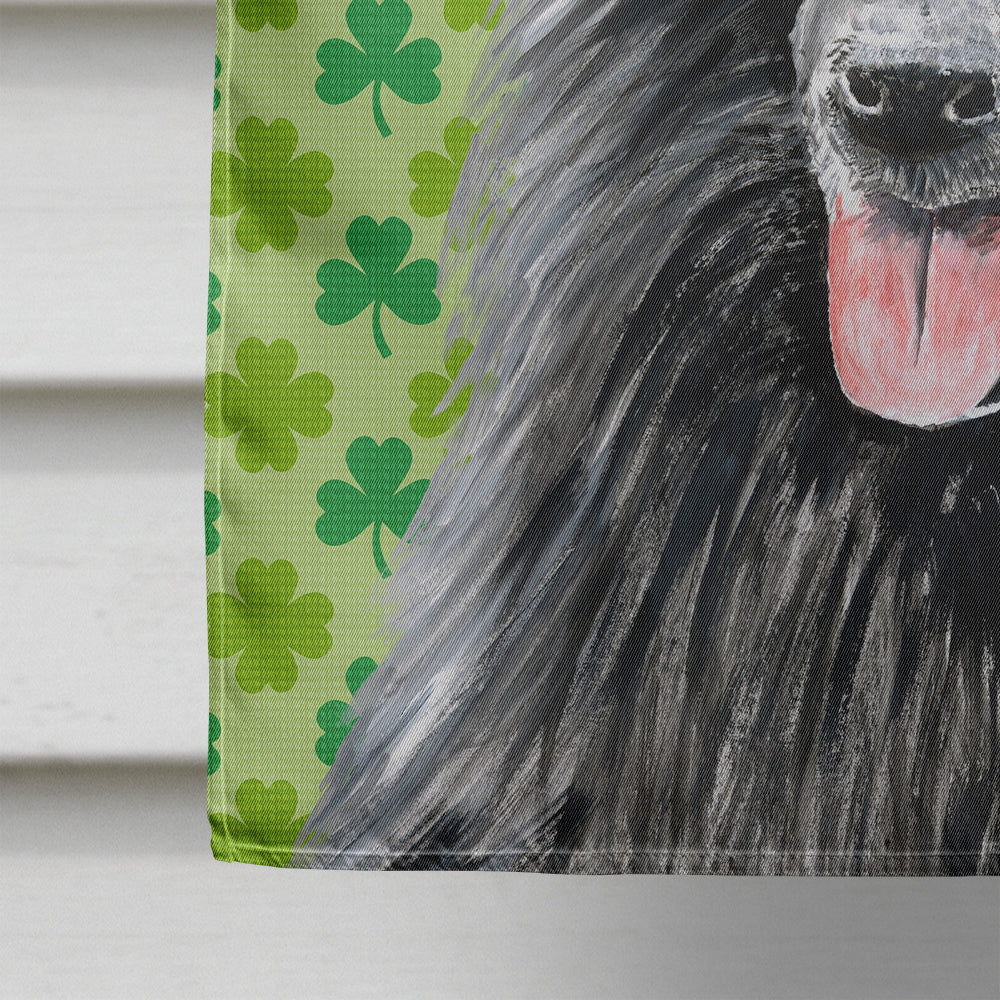 Belgian Sheepdog St. Patrick's Day Shamrock Portrait House Flag 28x40 Porch Sleeve Pole Decorative Outside Yard Banner Artwork Wall Hanging, Polyester