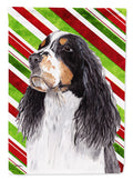 Springer Spaniel Candy Cane Holiday Christmas House Flag 28x40 Porch Sleeve Pole Decorative Outside Yard Banner Artwork Wall Hanging, Polyester