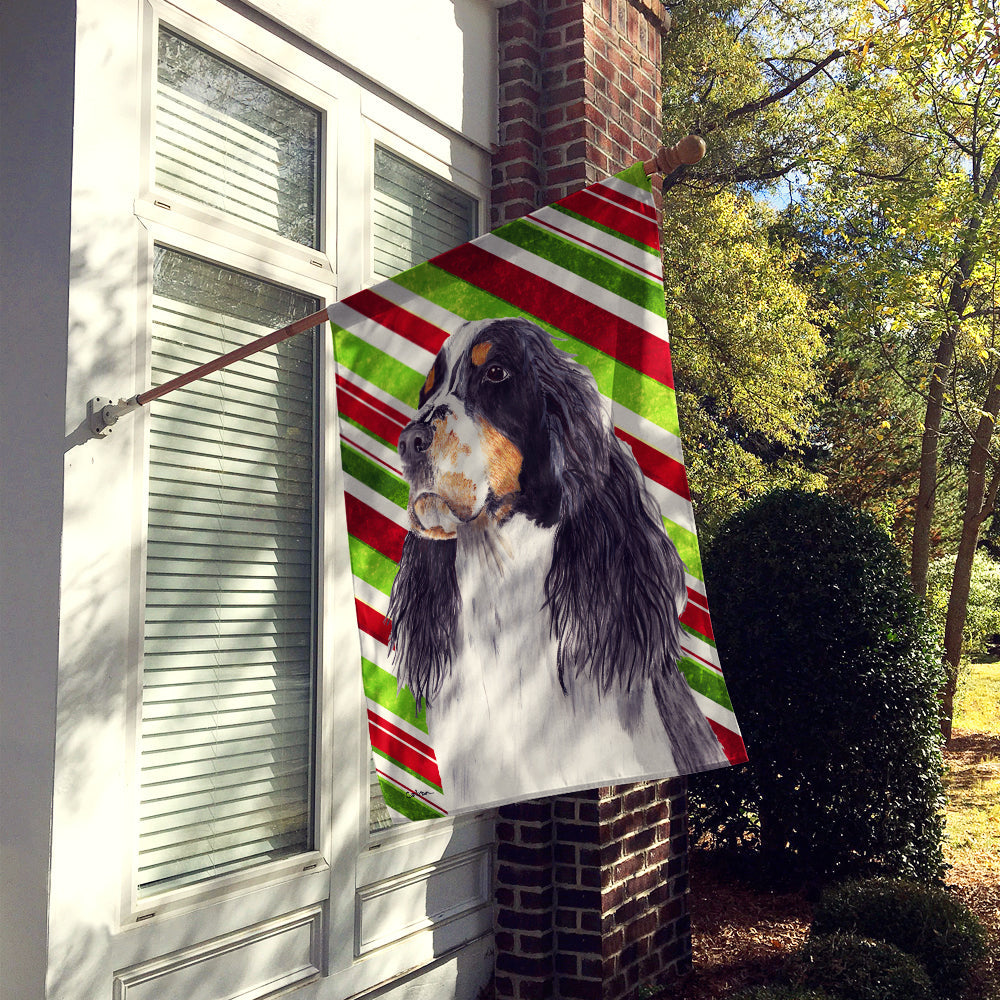 Springer Spaniel Candy Cane Holiday Christmas House Flag 28x40 Porch Sleeve Pole Decorative Outside Yard Banner Artwork Wall Hanging, Polyester