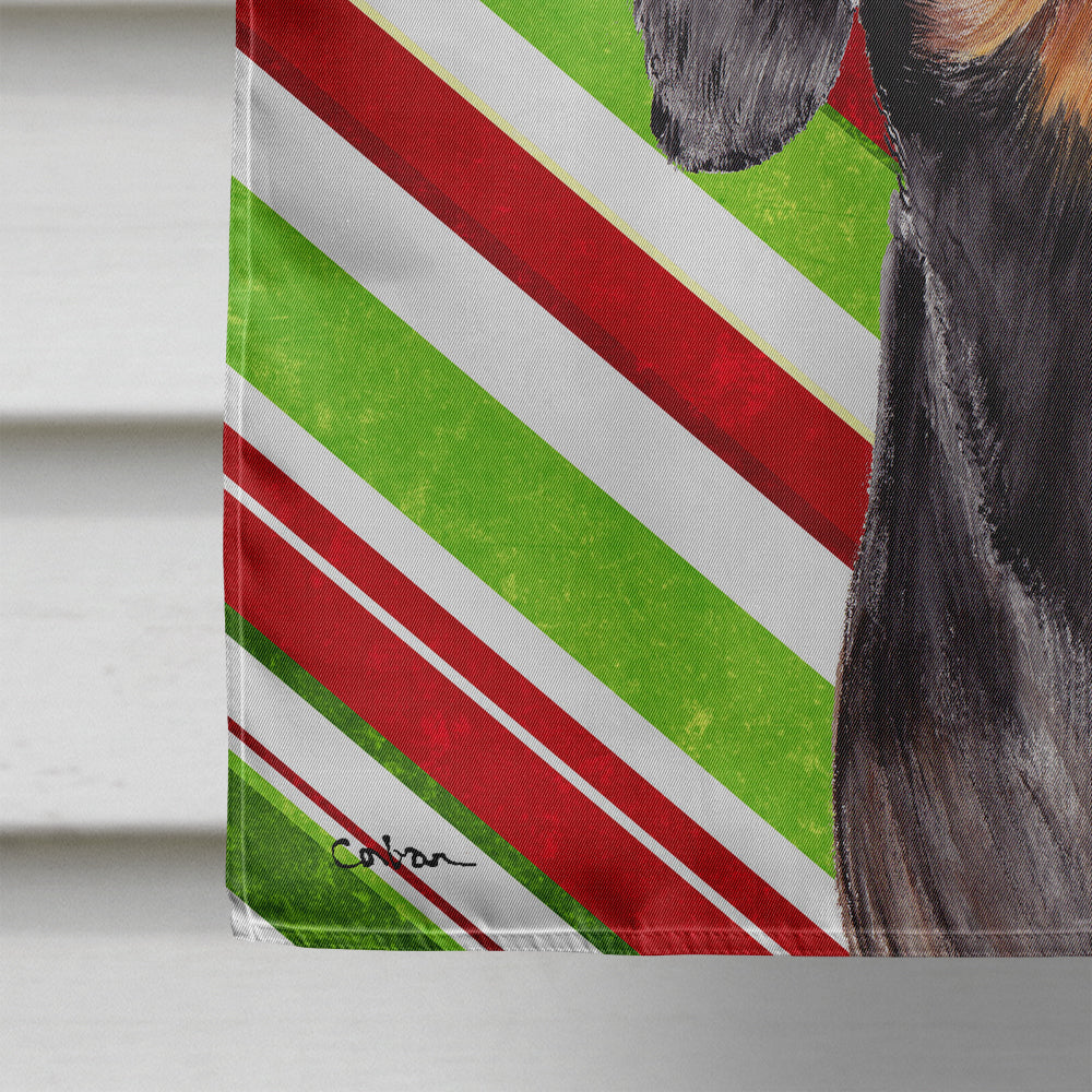 Dachshund Candy Cane Holiday Christmas House Flag 28x40 Porch Sleeve Pole Decorative Outside Yard Banner Artwork Wall Hanging, Polyester