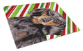 Dachshund Candy Cane Holiday Christmas Cutting Board Tempered Glass Kitchen Cutting Surface, Heat Resistant Chopping, Non-Slip Feet, Food Prep & Serving