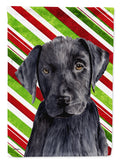 Labrador Candy Cane Holiday Christmas House Flag 28x40 Porch Sleeve Pole Decorative Outside Yard Banner Artwork Wall Hanging, Polyester
