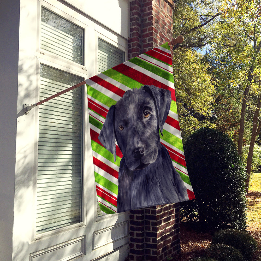 Labrador Candy Cane Holiday Christmas House Flag 28x40 Porch Sleeve Pole Decorative Outside Yard Banner Artwork Wall Hanging, Polyester