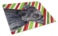 Labrador Candy Cane Holiday Christmas Cutting Board Tempered Glass Kitchen Cutting Surface, Heat Resistant Chopping, Non-Slip Feet, Food Prep & Serving