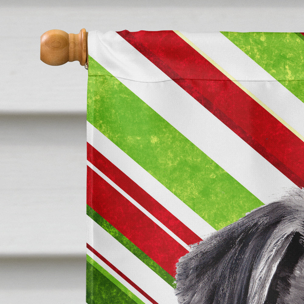 Pug Candy Cane Holiday Christmas House Flag 28x40 Porch Sleeve Pole Decorative Outside Yard Banner Artwork Wall Hanging, Polyester