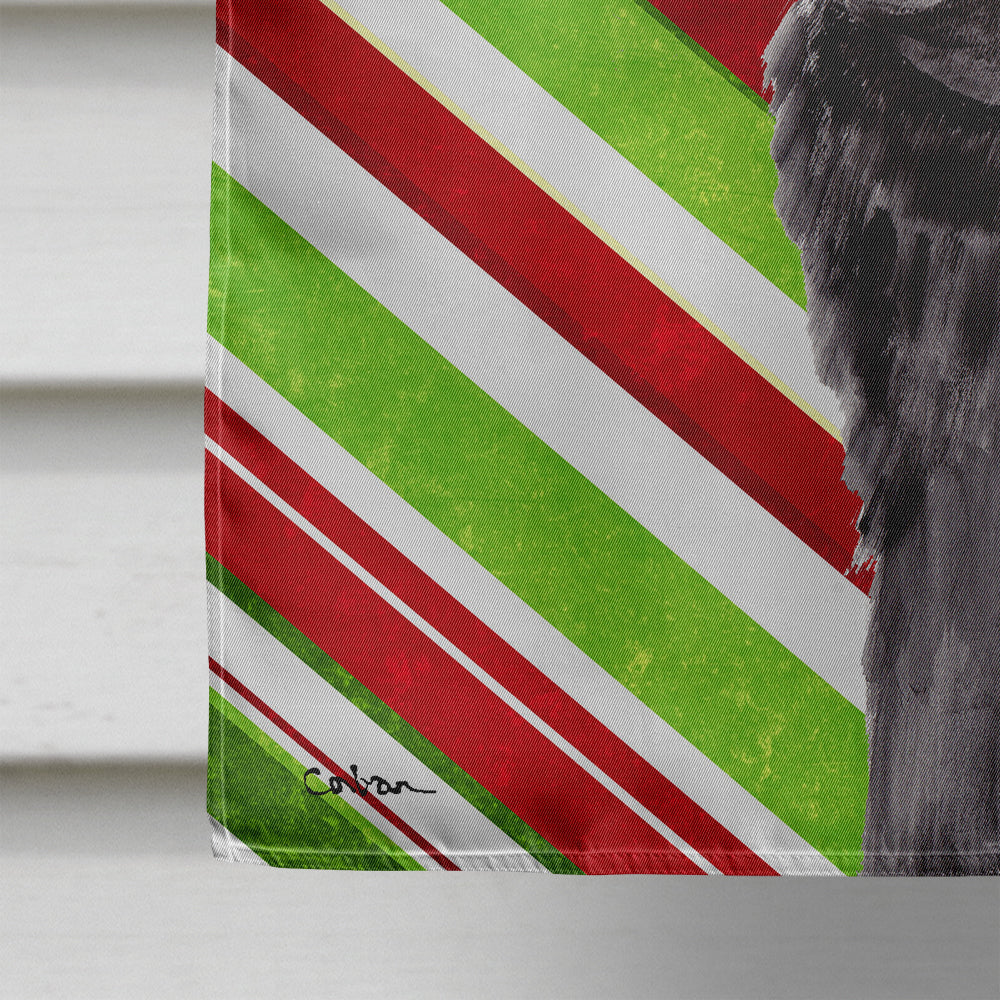 Pug Candy Cane Holiday Christmas House Flag 28x40 Porch Sleeve Pole Decorative Outside Yard Banner Artwork Wall Hanging, Polyester
