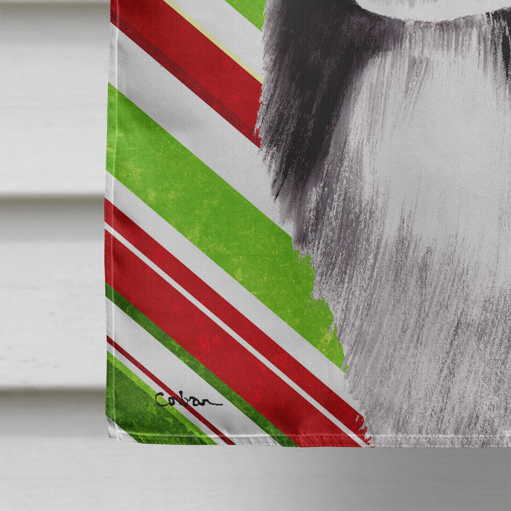 Border Collie Candy Cane Holiday Christmas House Flag 28x40 Porch Sleeve Pole Decorative Outside Yard Banner Artwork Wall Hanging, Polyester