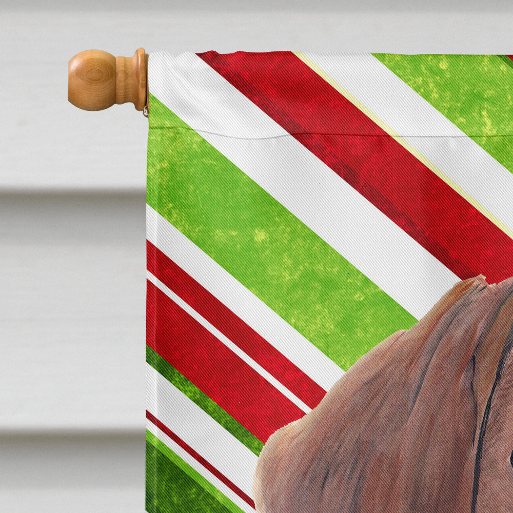 Dachshund Candy Cane Holiday Christmas House Flag 28x40 Porch Sleeve Pole Decorative Outside Yard Banner Artwork Wall Hanging, Polyester