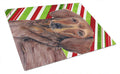 Dachshund Candy Cane Holiday Christmas Cutting Board Tempered Glass Kitchen Cutting Surface, Heat Resistant Chopping, Non-Slip Feet, Food Prep & Serving