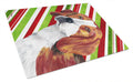 Beagle Candy Cane Holiday Christmas Cutting Board Tempered Glass Kitchen Cutting Surface, Heat Resistant Chopping, Non-Slip Feet, Food Prep & Serving