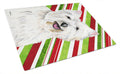 Westie Candy Cane Holiday Christmas Cutting Board Tempered Glass Kitchen Cutting Surface, Heat Resistant Chopping, Non-Slip Feet, Food Prep & Serving
