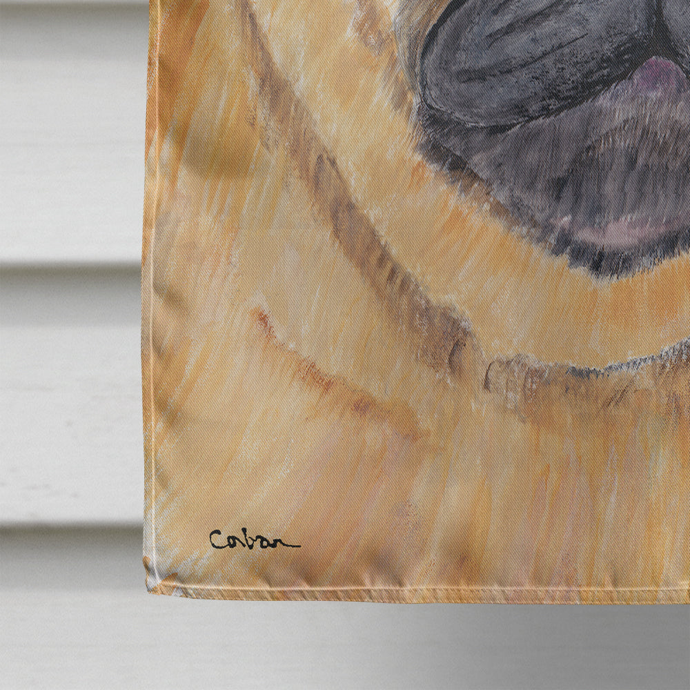 Pug Candy Cane Holiday Christmas House Flag 28x40 Porch Sleeve Pole Decorative Outside Yard Banner Artwork Wall Hanging, Polyester