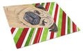Pug Candy Cane Holiday Christmas Cutting Board Tempered Glass Kitchen Cutting Surface, Heat Resistant Chopping, Non-Slip Feet, Food Prep & Serving