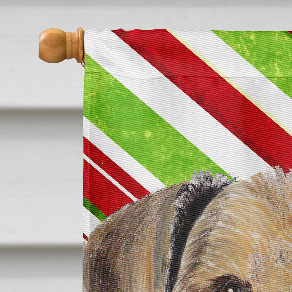 Airedale Candy Cane Holiday Christmas House Flag 28x40 Porch Sleeve Pole Decorative Outside Yard Banner Artwork Wall Hanging, Polyester