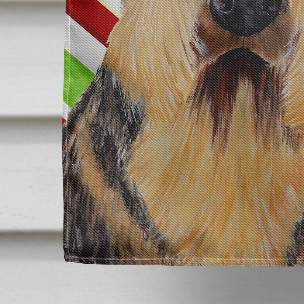 Airedale Candy Cane Holiday Christmas House Flag 28x40 Porch Sleeve Pole Decorative Outside Yard Banner Artwork Wall Hanging, Polyester