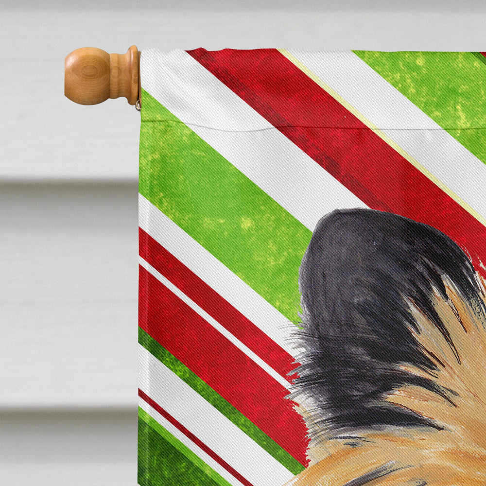 Cairn Terrier Candy Cane Holiday Christmas House Flag 28x40 Porch Sleeve Pole Decorative Outside Yard Banner Artwork Wall Hanging, Polyester