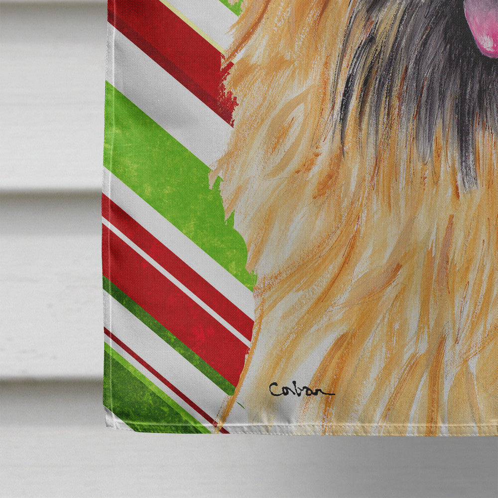 Cairn Terrier Candy Cane Holiday Christmas House Flag 28x40 Porch Sleeve Pole Decorative Outside Yard Banner Artwork Wall Hanging, Polyester