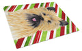 Cairn Terrier Candy Cane Holiday Christmas Cutting Board Tempered Glass Kitchen Cutting Surface, Heat Resistant Chopping, Non-Slip Feet, Food Prep & Serving