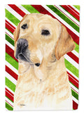 Labrador Candy Cane Holiday Christmas House Flag 28x40 Porch Sleeve Pole Decorative Outside Yard Banner Artwork Wall Hanging, Polyester