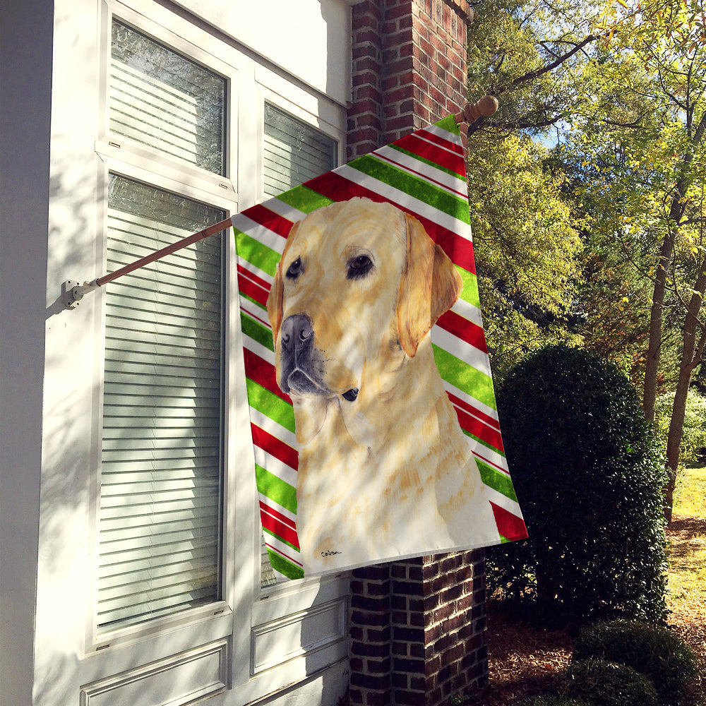 Labrador Candy Cane Holiday Christmas House Flag 28x40 Porch Sleeve Pole Decorative Outside Yard Banner Artwork Wall Hanging, Polyester