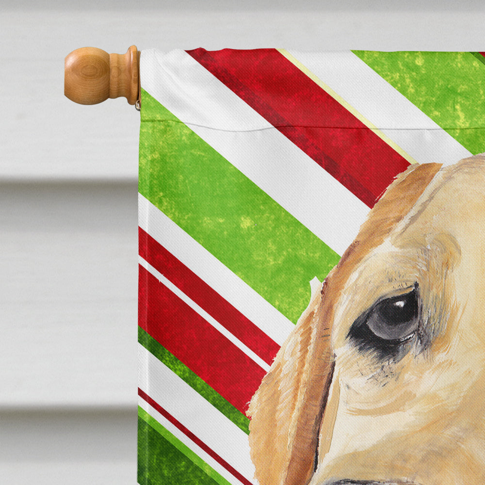 Labrador Candy Cane Holiday Christmas House Flag 28x40 Porch Sleeve Pole Decorative Outside Yard Banner Artwork Wall Hanging, Polyester