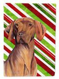 Vizsla Candy Cane Holiday Christmas House Flag 28x40 Porch Sleeve Pole Decorative Outside Yard Banner Artwork Wall Hanging, Polyester