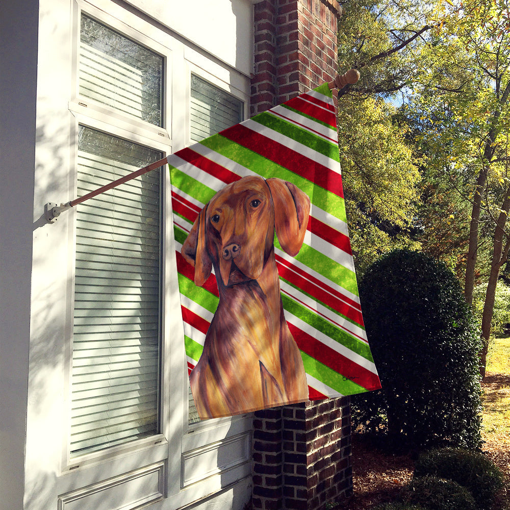 Vizsla Candy Cane Holiday Christmas House Flag 28x40 Porch Sleeve Pole Decorative Outside Yard Banner Artwork Wall Hanging, Polyester