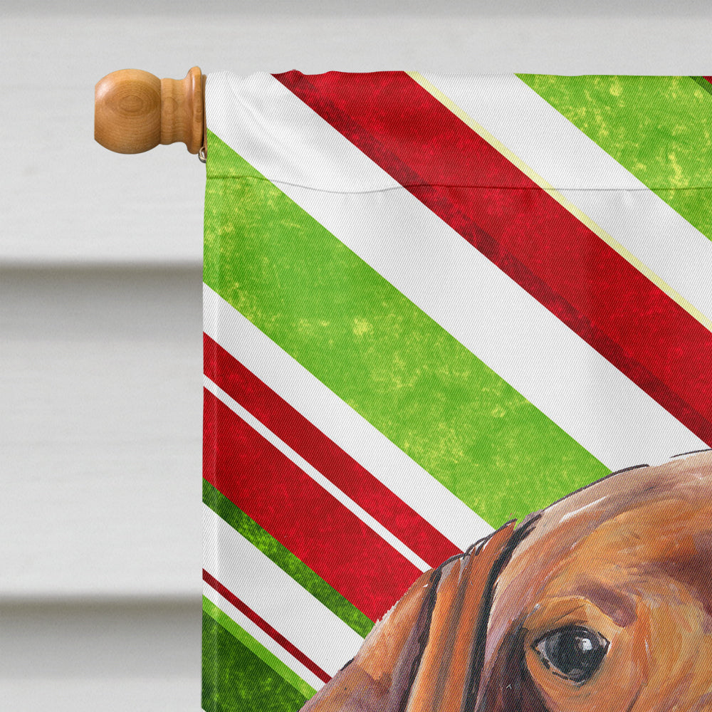 Vizsla Candy Cane Holiday Christmas House Flag 28x40 Porch Sleeve Pole Decorative Outside Yard Banner Artwork Wall Hanging, Polyester