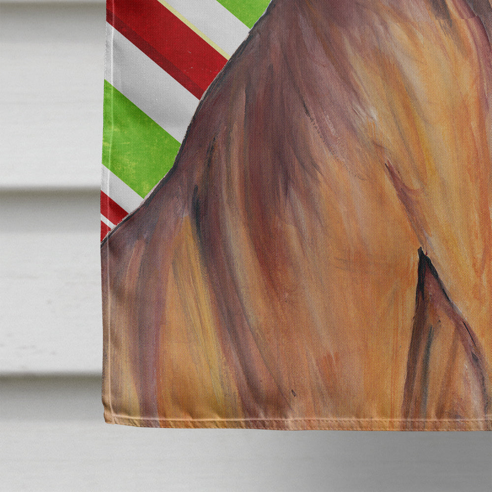 Vizsla Candy Cane Holiday Christmas House Flag 28x40 Porch Sleeve Pole Decorative Outside Yard Banner Artwork Wall Hanging, Polyester