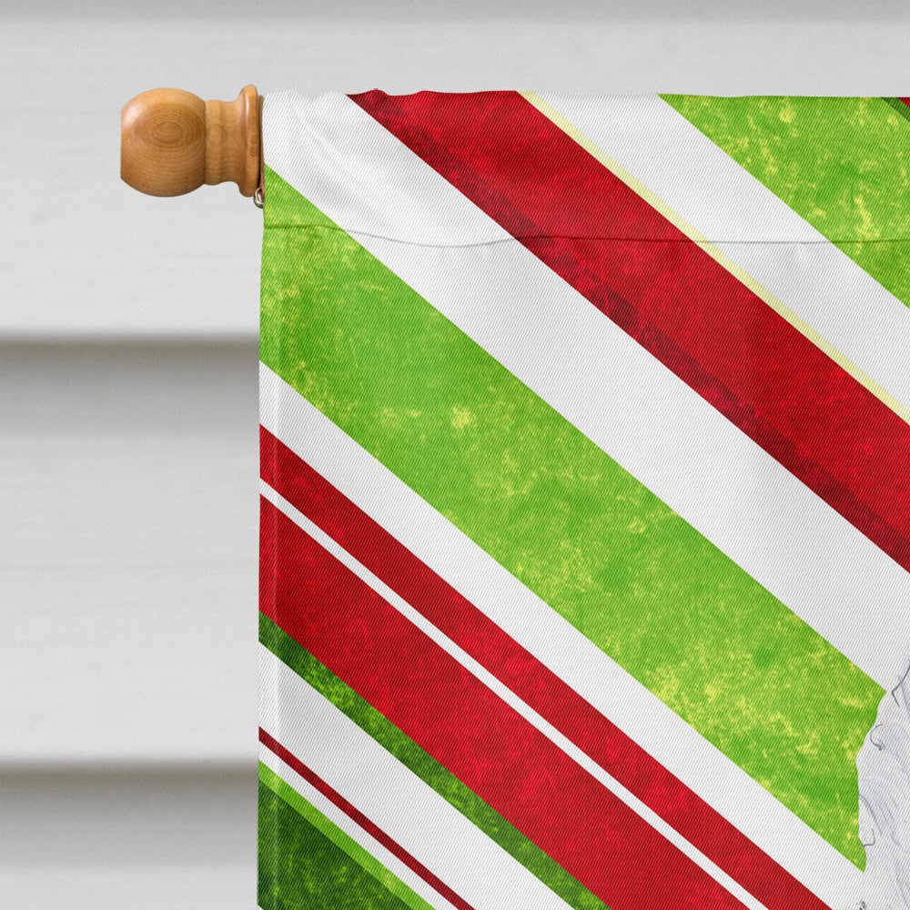American Eskimo Candy Cane Holiday Christmas House Flag 28x40 Porch Sleeve Pole Decorative Outside Yard Banner Artwork Wall Hanging, Polyester