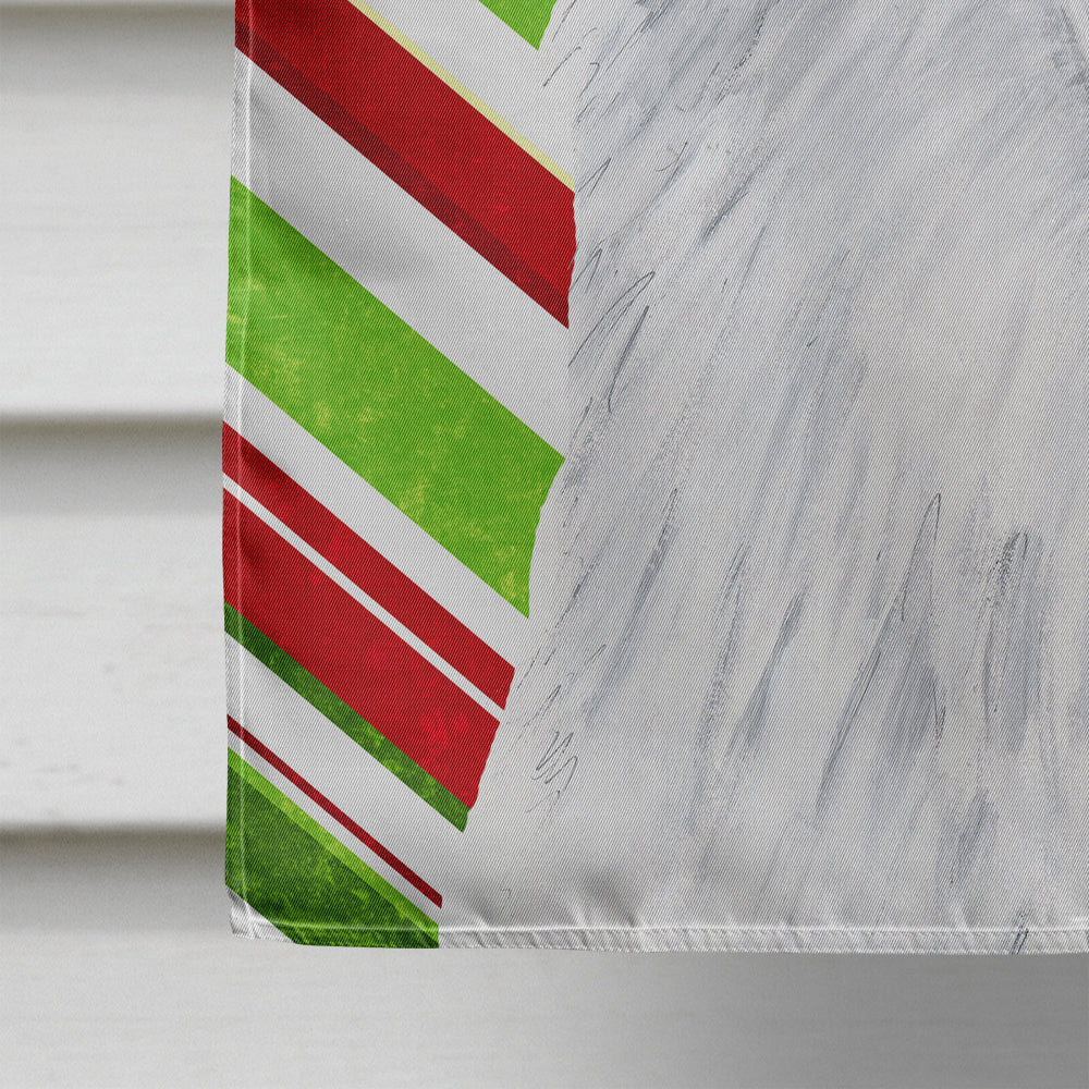American Eskimo Candy Cane Holiday Christmas House Flag 28x40 Porch Sleeve Pole Decorative Outside Yard Banner Artwork Wall Hanging, Polyester